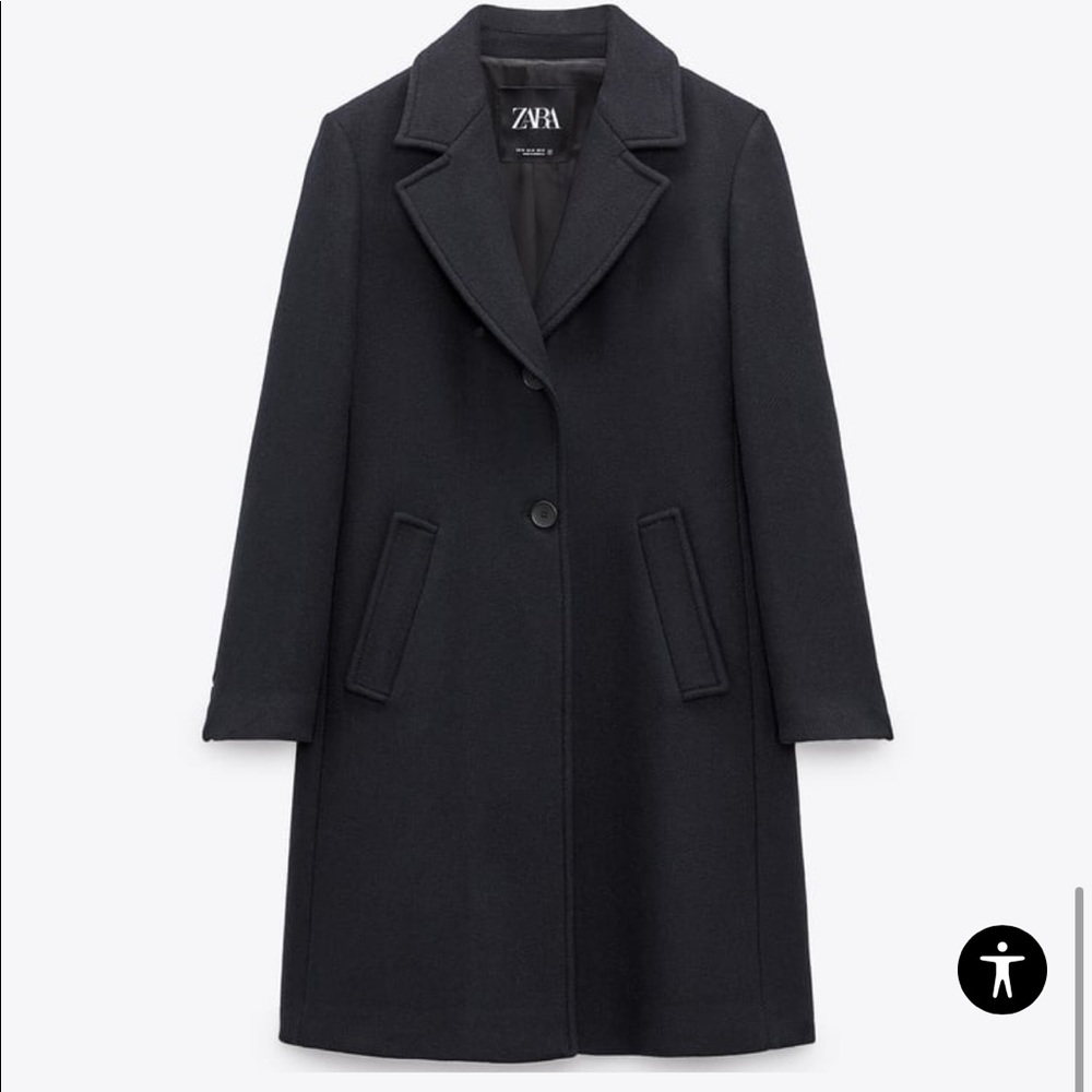 ZARA Fitted Wool Blend Coat NWOT